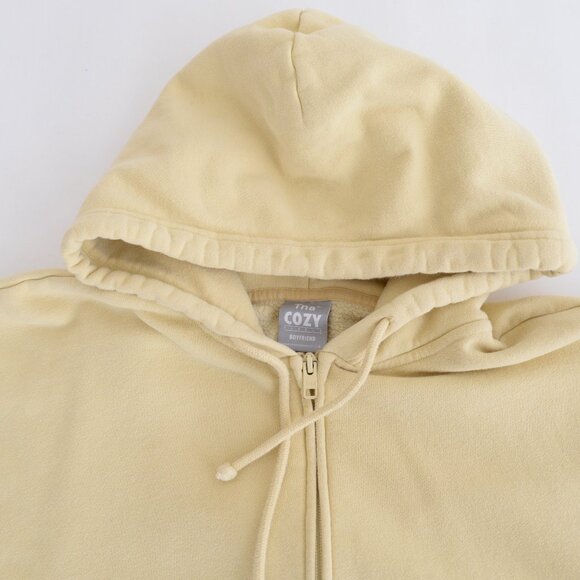 Aritzia TNA Cozy Boyfriend Butter Yellow Fleece Zip Hoodie Sweater L - Picture 10 of 10